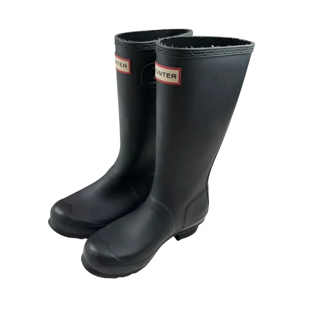 Hunter Kids Original Tall Rain Boots Black UK 1 US 2/3